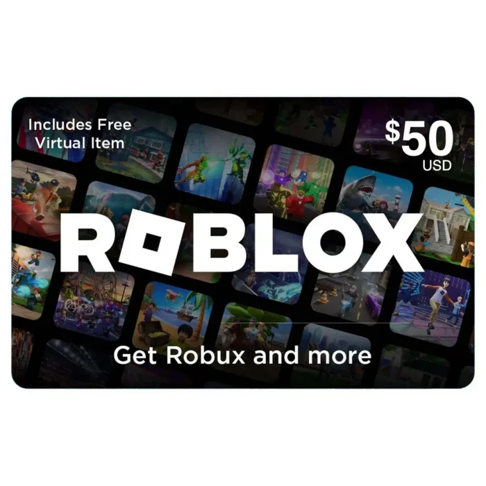 $50 Roblox Gift Card – Unlock Robux for In-Game Purchases and Premium Content